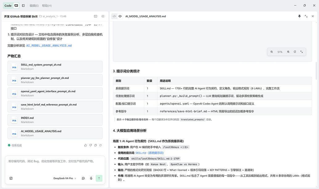 【Skill 创作】我做了一个一键拆解GitHub开源 AI 项目项目大模型应用实现的 Skill - SOLO技能创作赛 - TRAE 官方中文社区