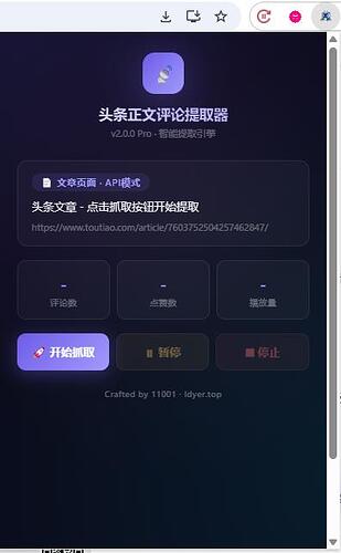 浏览器插件栏控制界面