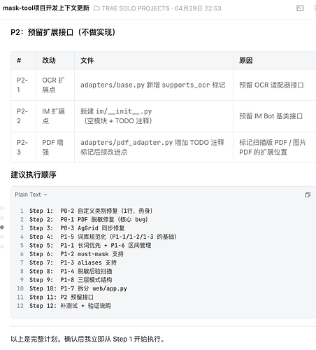 和SOLO讨论开发步骤