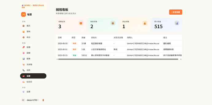 捐赠记录