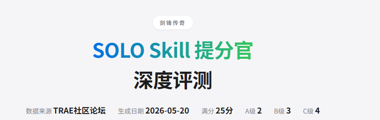 〖Skill 创作〗发帖前跑一遍： SOLO Skill 提分官，帮你找扣分点、进化技能、冲高分 - SOLO技能创作赛 - TRAE 官方中文社区